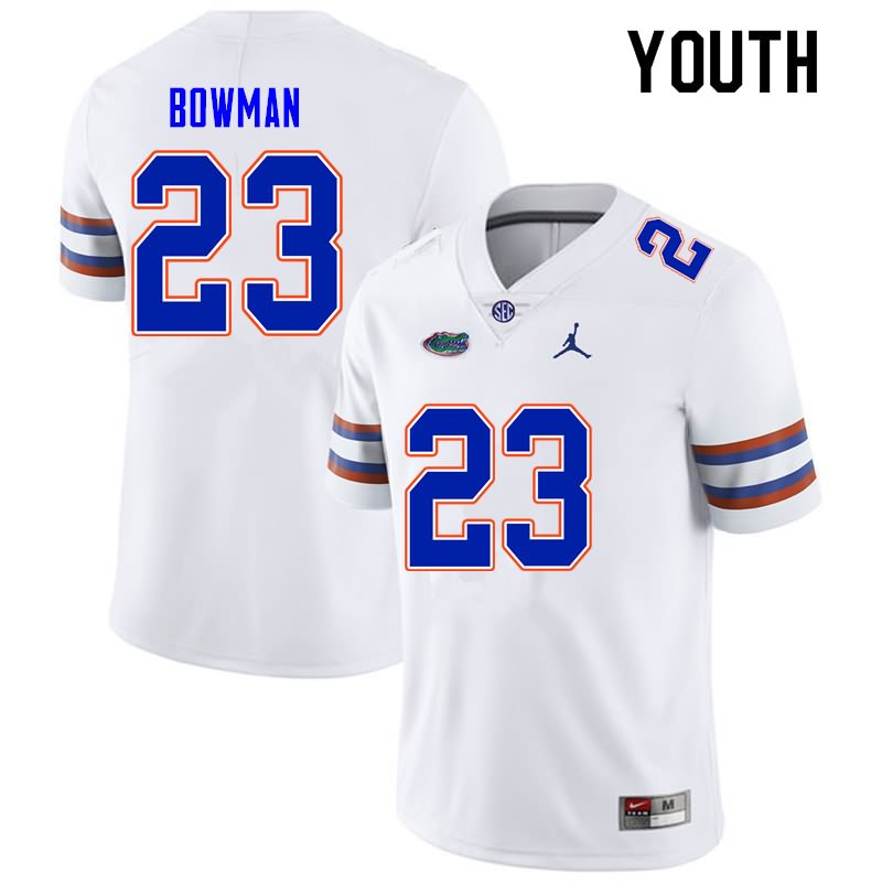 Youth NCAA Florida Gators Demarkcus Bowman #23 Stitched Authentic Nike White College Football Jersey WMF8665PB